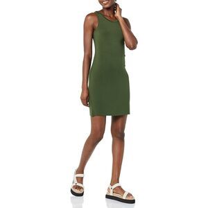 Daily Ritual Dark Olive Slim-Fit Tank Mini Dress Sz M